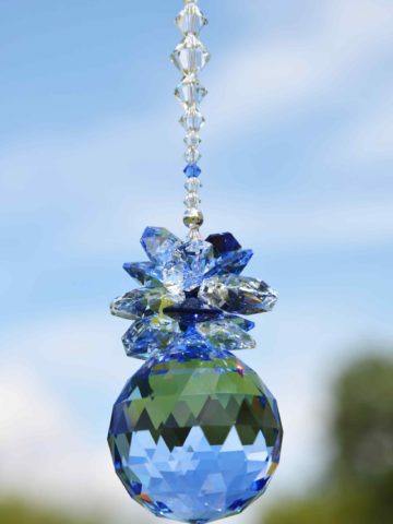 Sonnenfänger 'Blue Sea', 40 mm Ø, Länge 30 cm, aus funkelnden Kristallen von Swarovski®