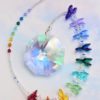 Sonnenfänger 'Rainbow-Giant', Länge 63 cm, Kaskade aus funkelnden Kristallen von Swarovski®, Kristalloktagon 60 mm d von Schöler Crystal