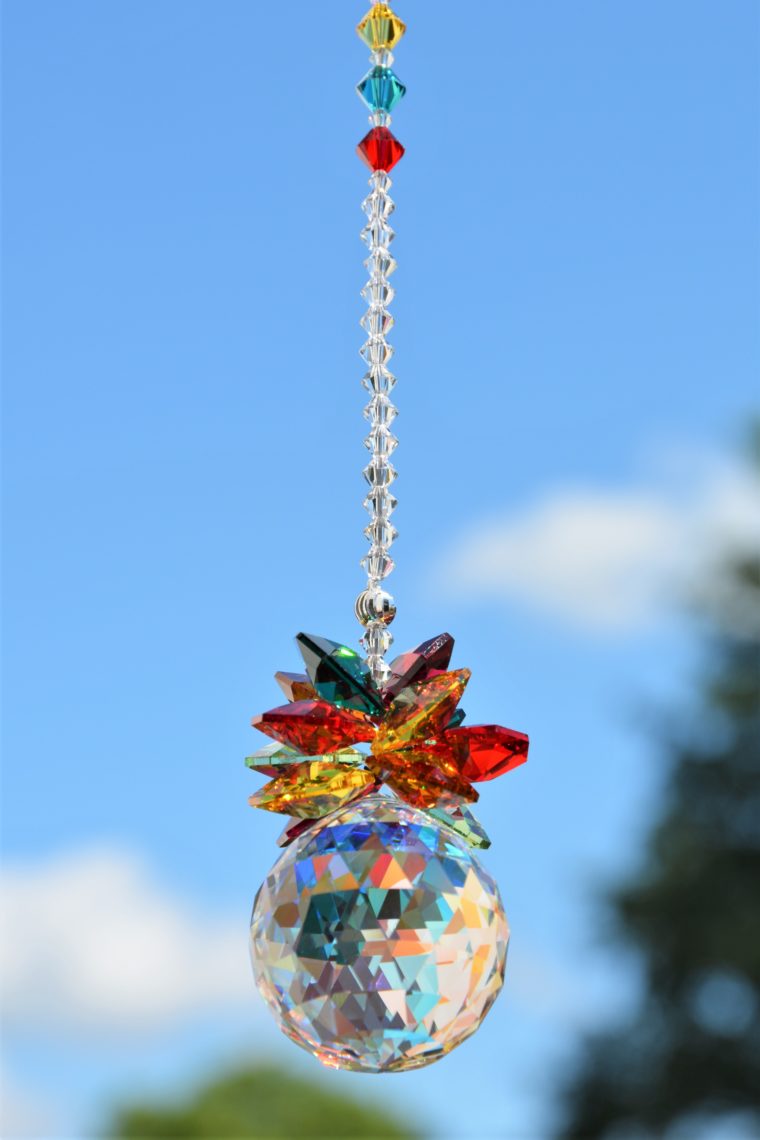 Sonnenfänger 'Indian Summer' in crystal AB, 40mm Ø, Länge 30 cm, mit funkelnden Kristallen von Swarovski® – Bild 3