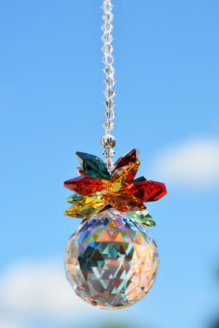Sonnenfänger 'Indian Summer' in crystal AB, 40mm Ø, Länge 30 cm, mit funkelnden Kristallen von Swarovski®