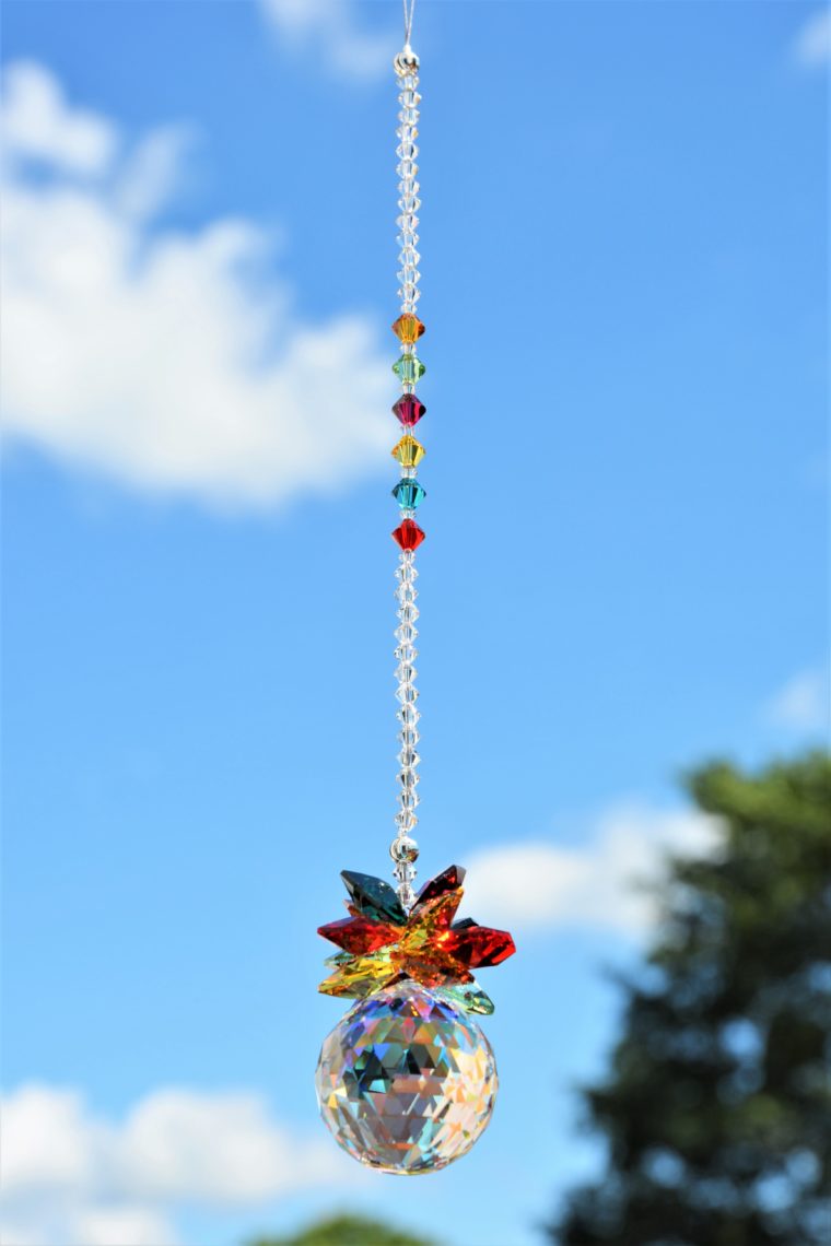 Sonnenfänger 'Indian Summer' in crystal AB, 40mm Ø, Länge 30 cm, mit funkelnden Kristallen von Swarovski® – Bild 2