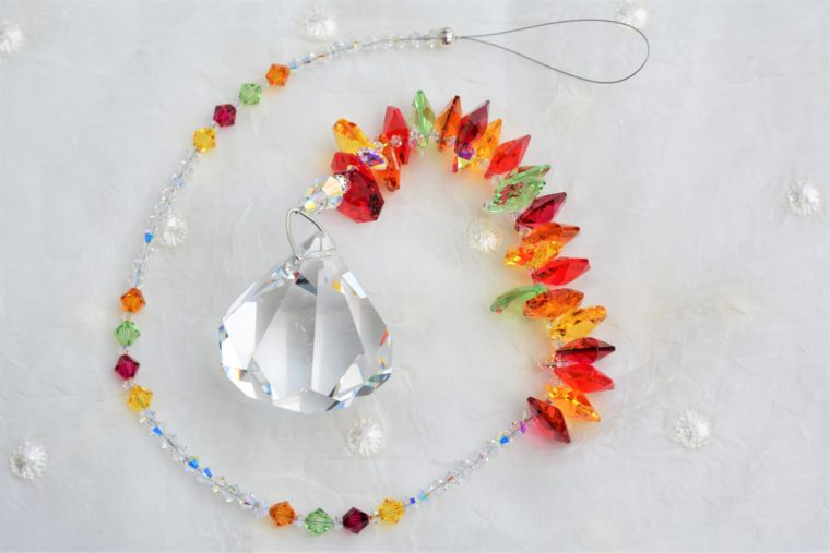 Sonnenfänger 'Indian Summer', Kegel 50 mm x 40 mm in crystal clear, Länge 48 cm, aus funkelnden Kristallen von Swarovski®